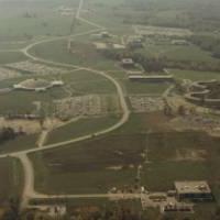 Aerial view of Allendale campus looking south from M45, ca. 1972.